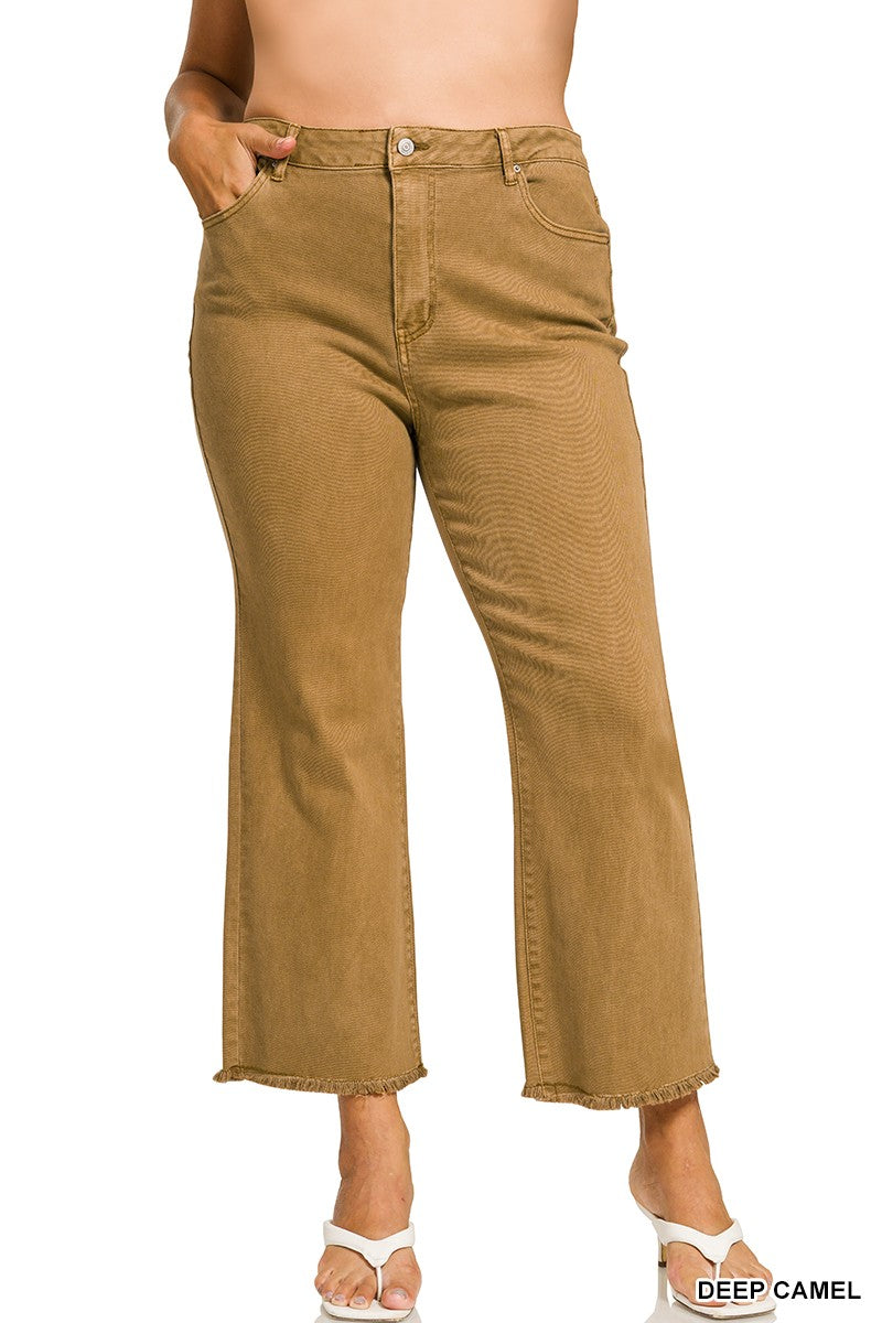 Curvy Lawanda Favorite Colored Fray Crop Jeans