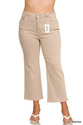 Curvy Anslie Acid Washed Frayed Hem Jeans