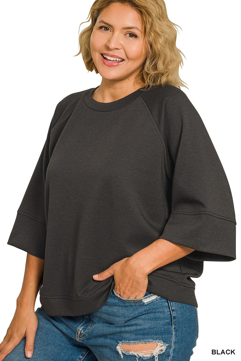 Curvy Stella Scuba Solid Top