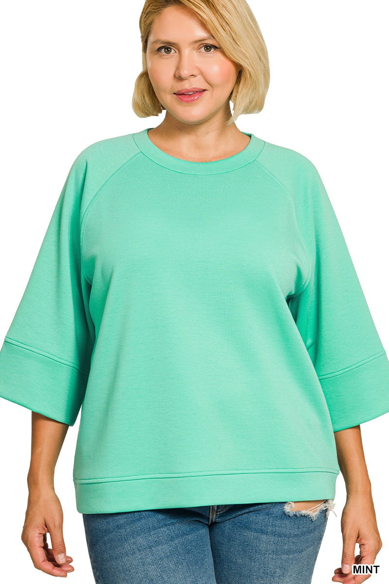 Curvy Stella Scuba Solid Top