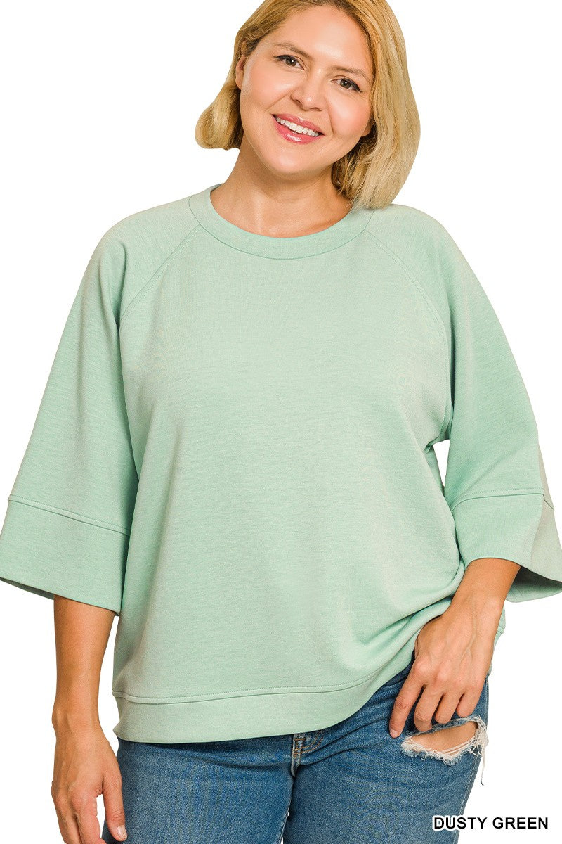 Curvy Stella Scuba Solid Top