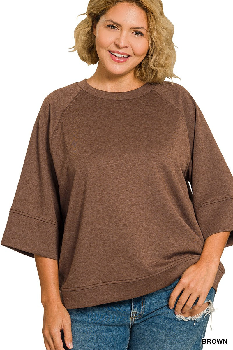 Curvy Stella Scuba Solid Top