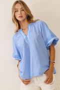 Curvy Parker Striped Woven Top
