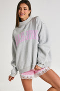 Mahjong Embroidery Mock Neck Sweatshirt