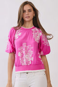 Rosaline Floral Printed Textured Top