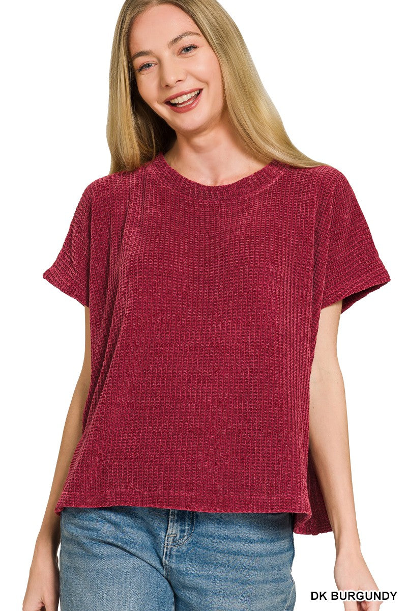 Whitley Waffle Cap Sleeve Sweater
