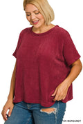 Curvy Whitley Waffle Cap Sleeve Sweater