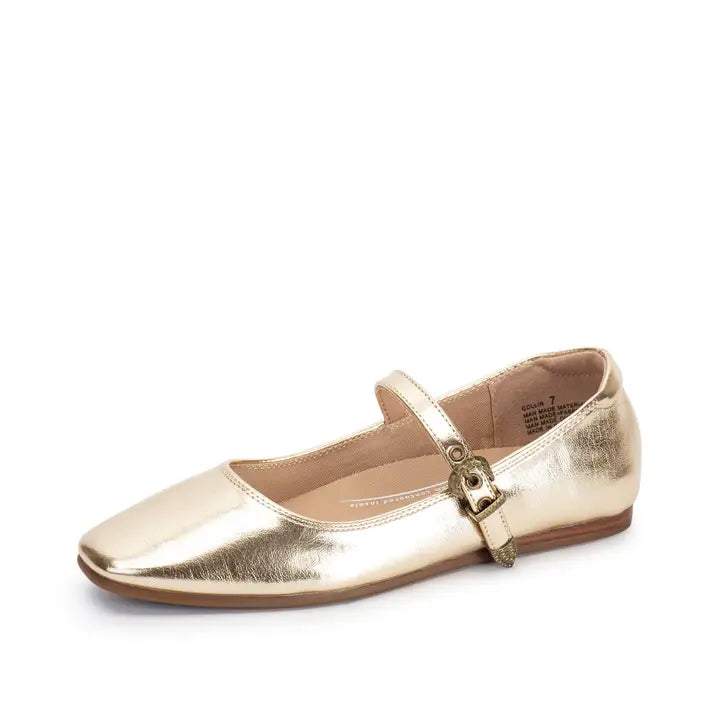 Collin Gold Ballerina Flats