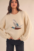 Macie Mallard Jacquard Loose Fit Sweater