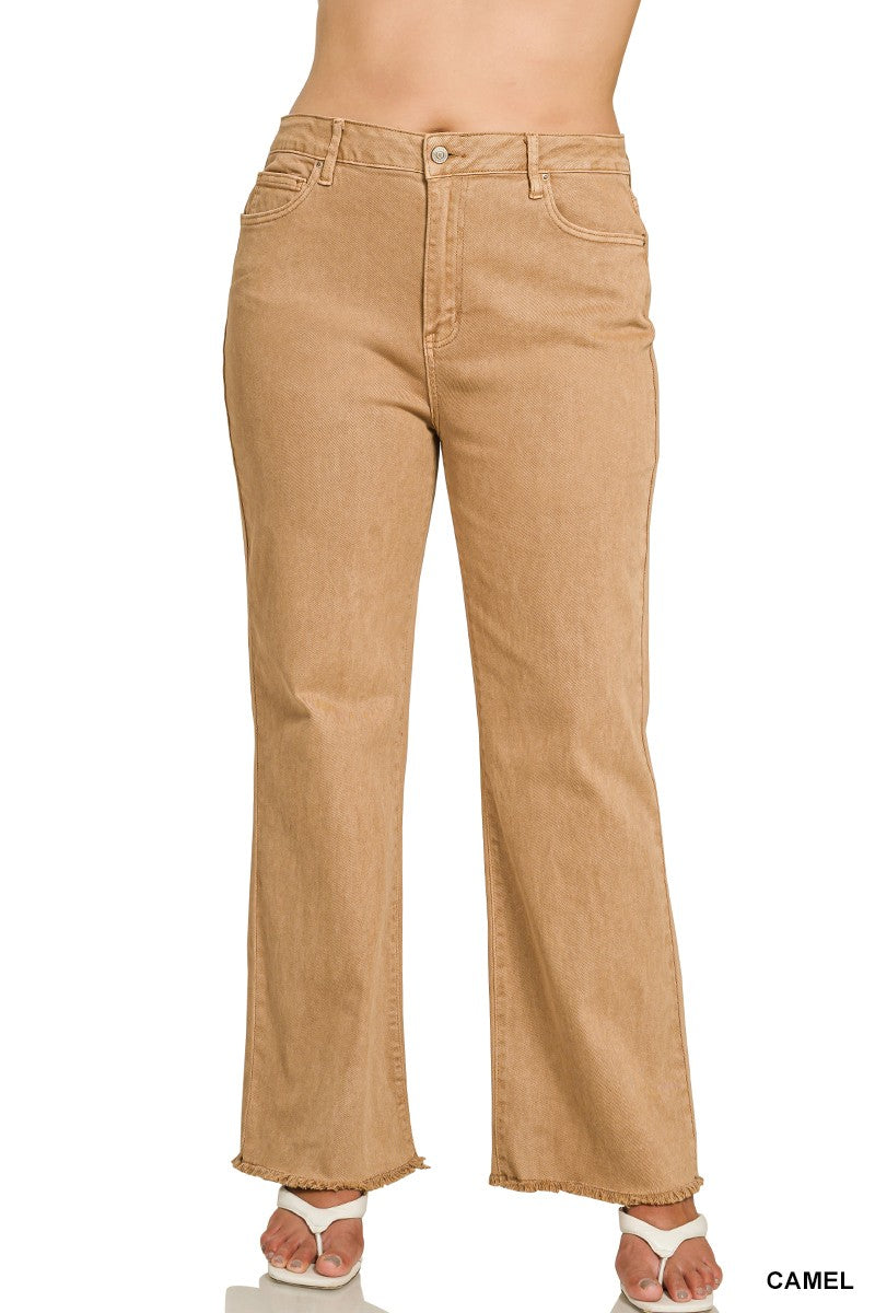 Curvy Jill Frayed Cutoff Straight Jeans
