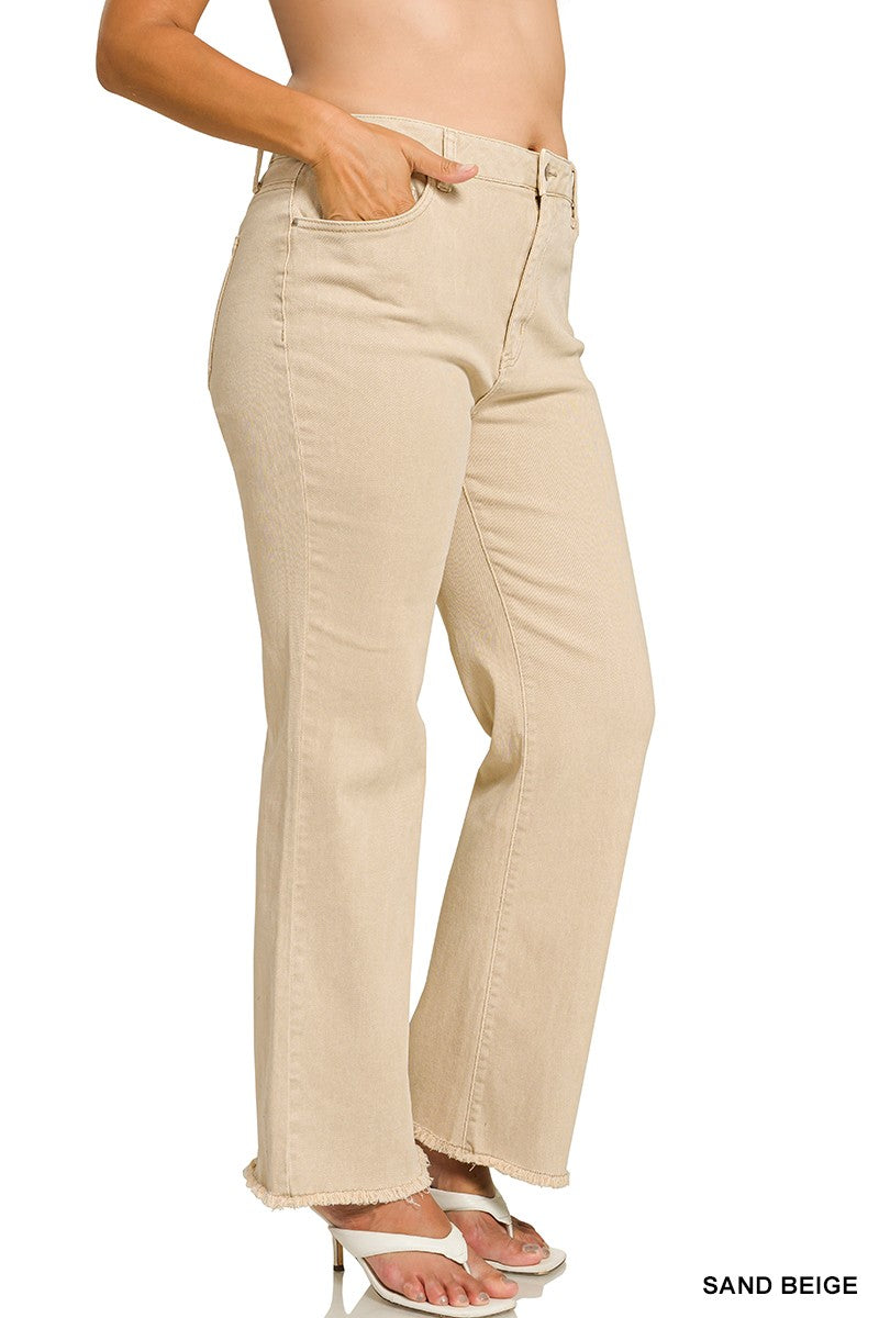 Curvy Jill Frayed Cutoff Straight Jeans