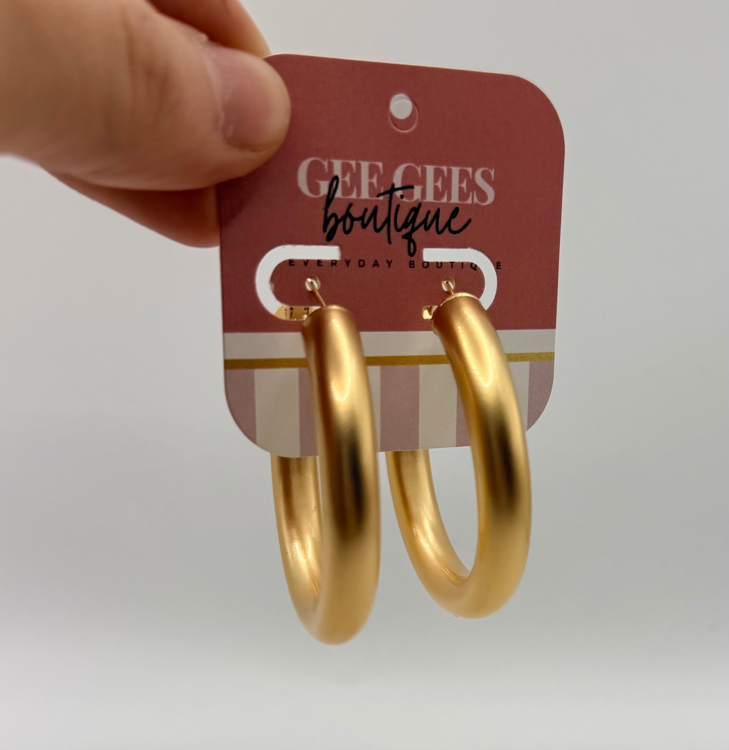 Thick Flip Back Gold Hoops