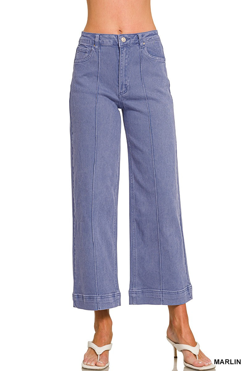 Maci Wide Leg Pintuck Colored Pants