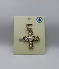 RG Pave Pearl Cross Charm