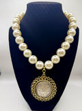 Yochi Pearl Strand Chanel Pendant Necklace