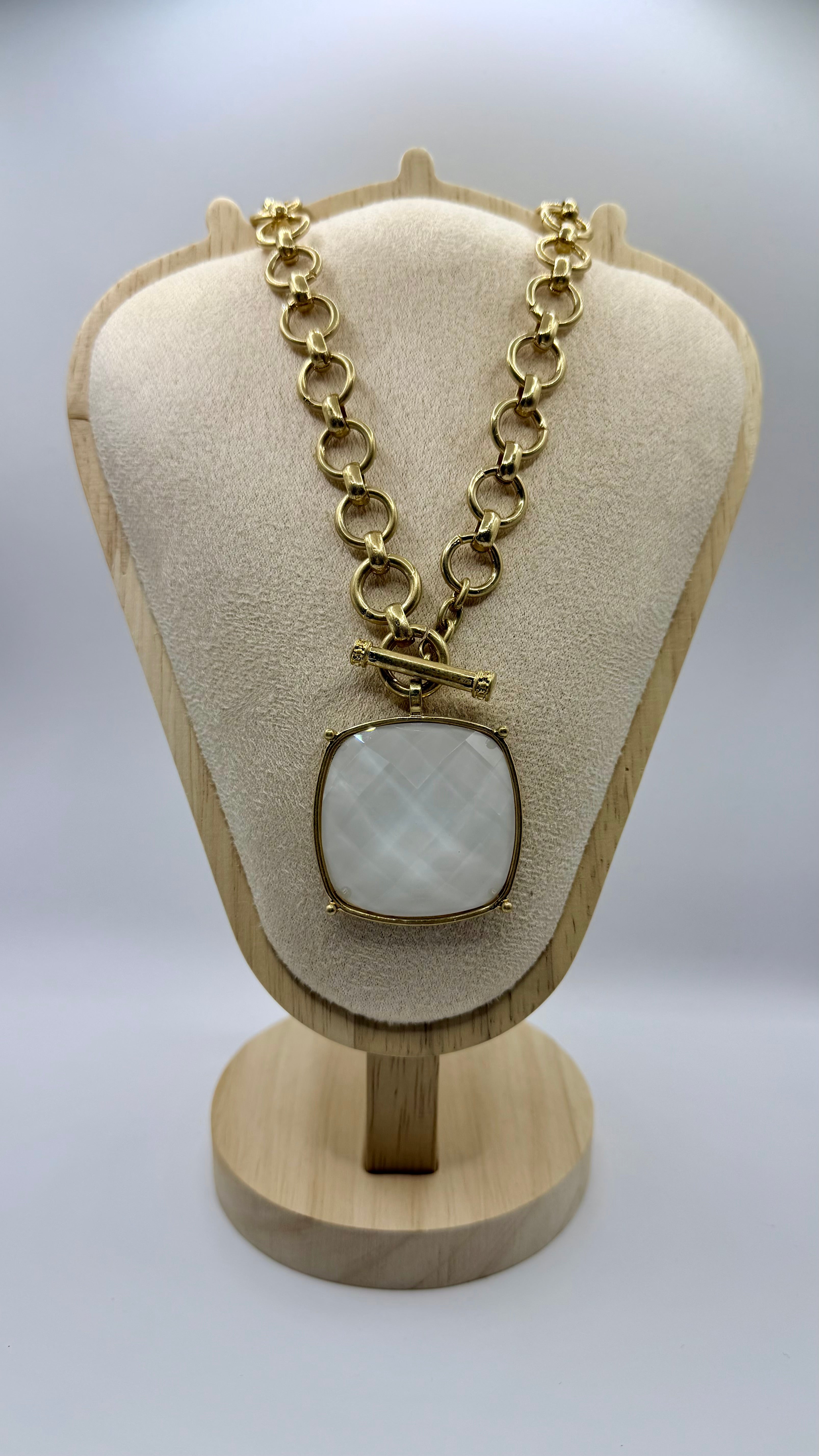 Snow Big Pendant Chain Necklace
