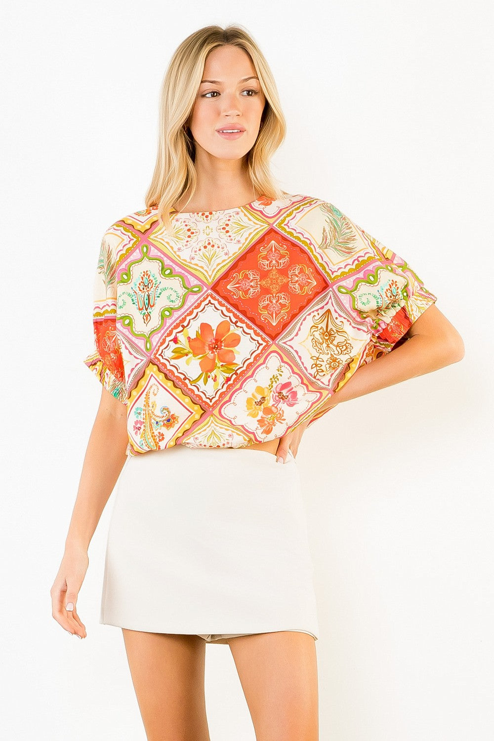 Simone THML Cinched Waist Floral Top