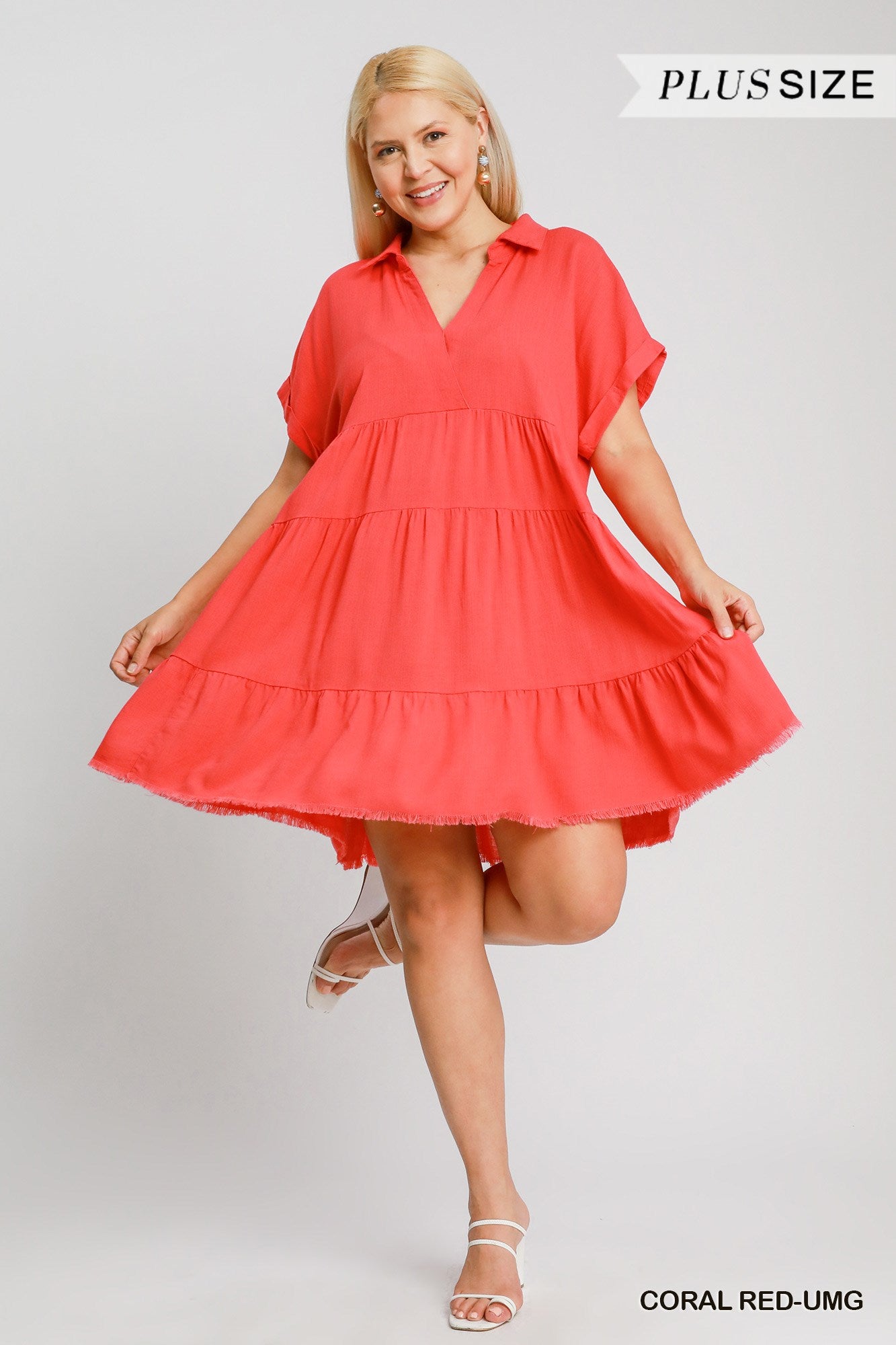 Curvy Madelyn Linen Blend Mini Dress