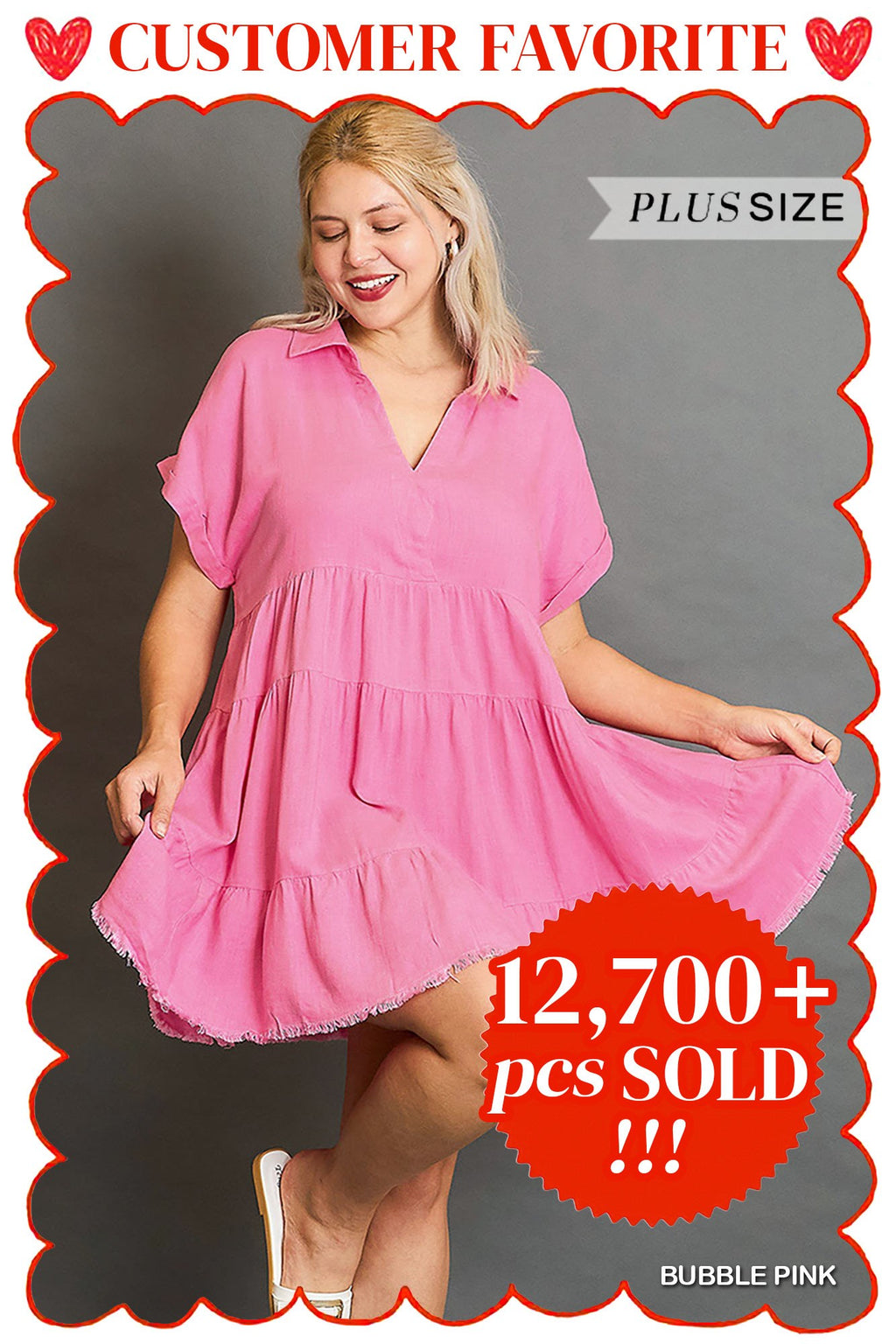 Curvy Madelyn Linen Blend Mini Dress