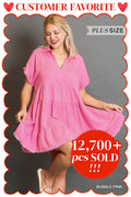 Curvy Madelyn Linen Blend Mini Dress