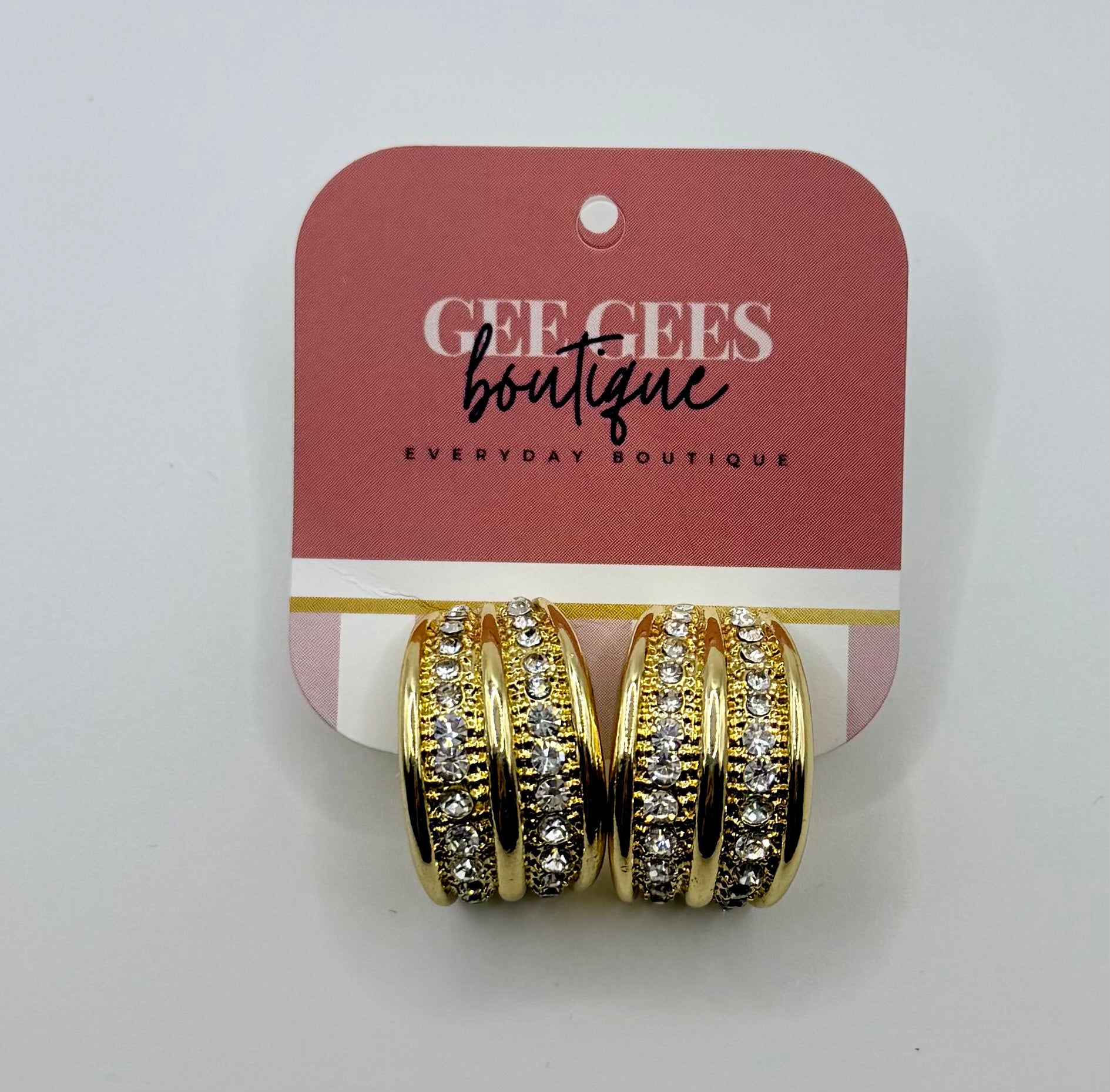 Glamorous Gold Chunky Half Hoop Earrings