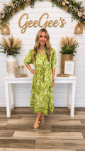 Darla Leafy Border Print Midi Dress