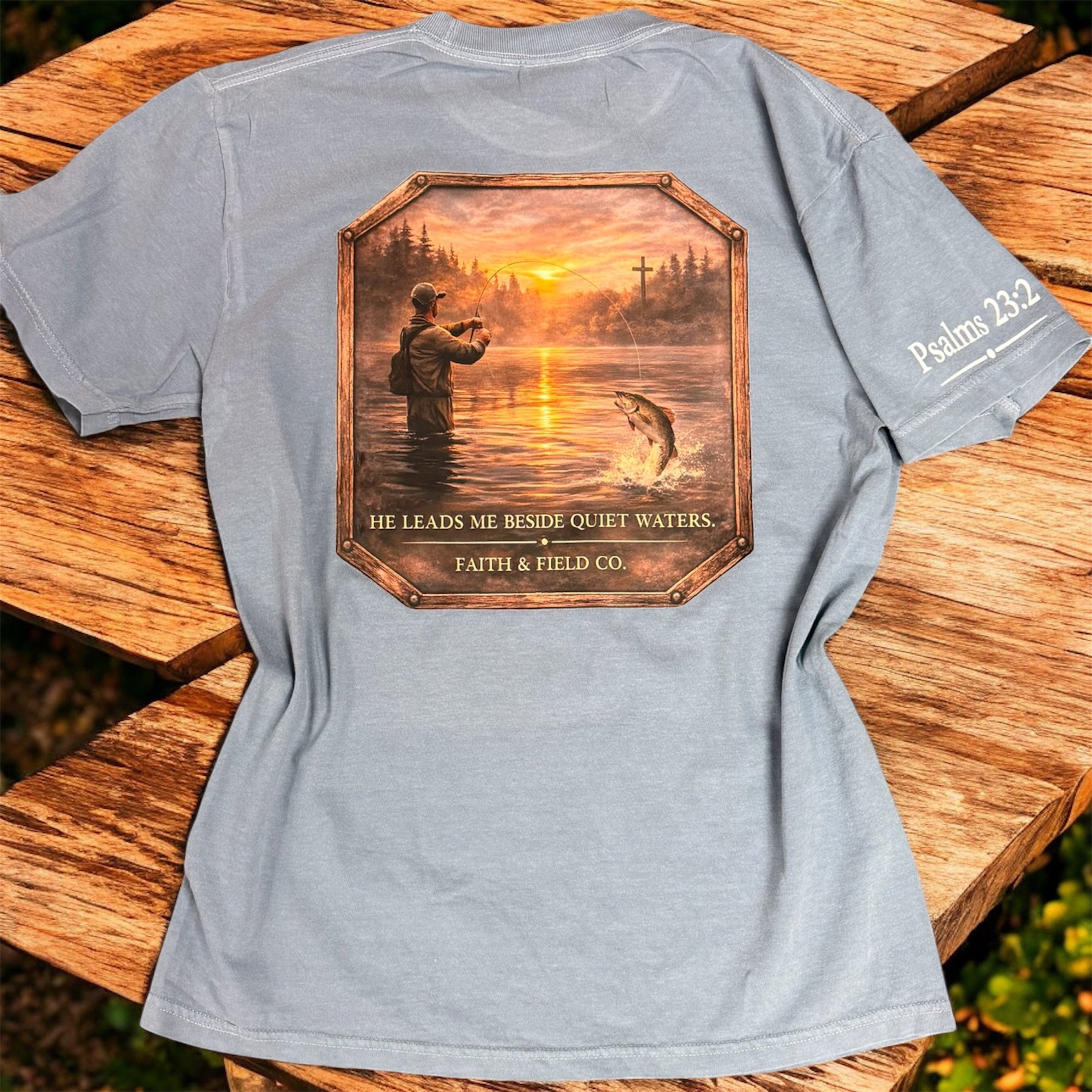 Faith And Field Psalms 23:2 Comfort Color Tshirt