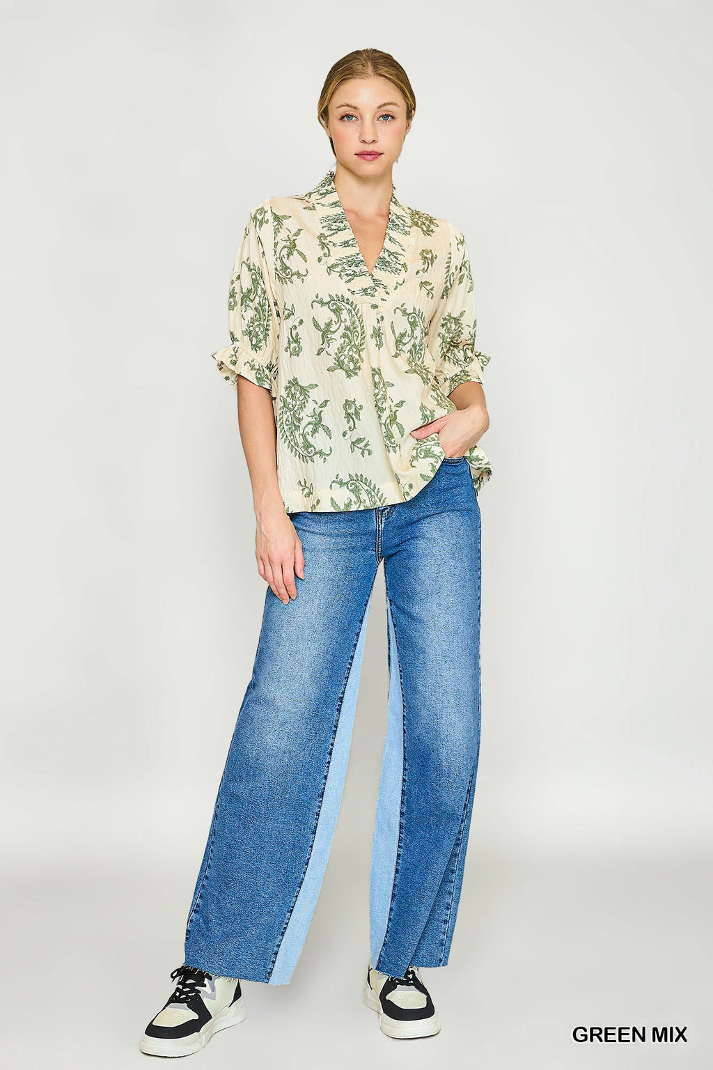 Eva Willow Vine Ruffle Trim Top
