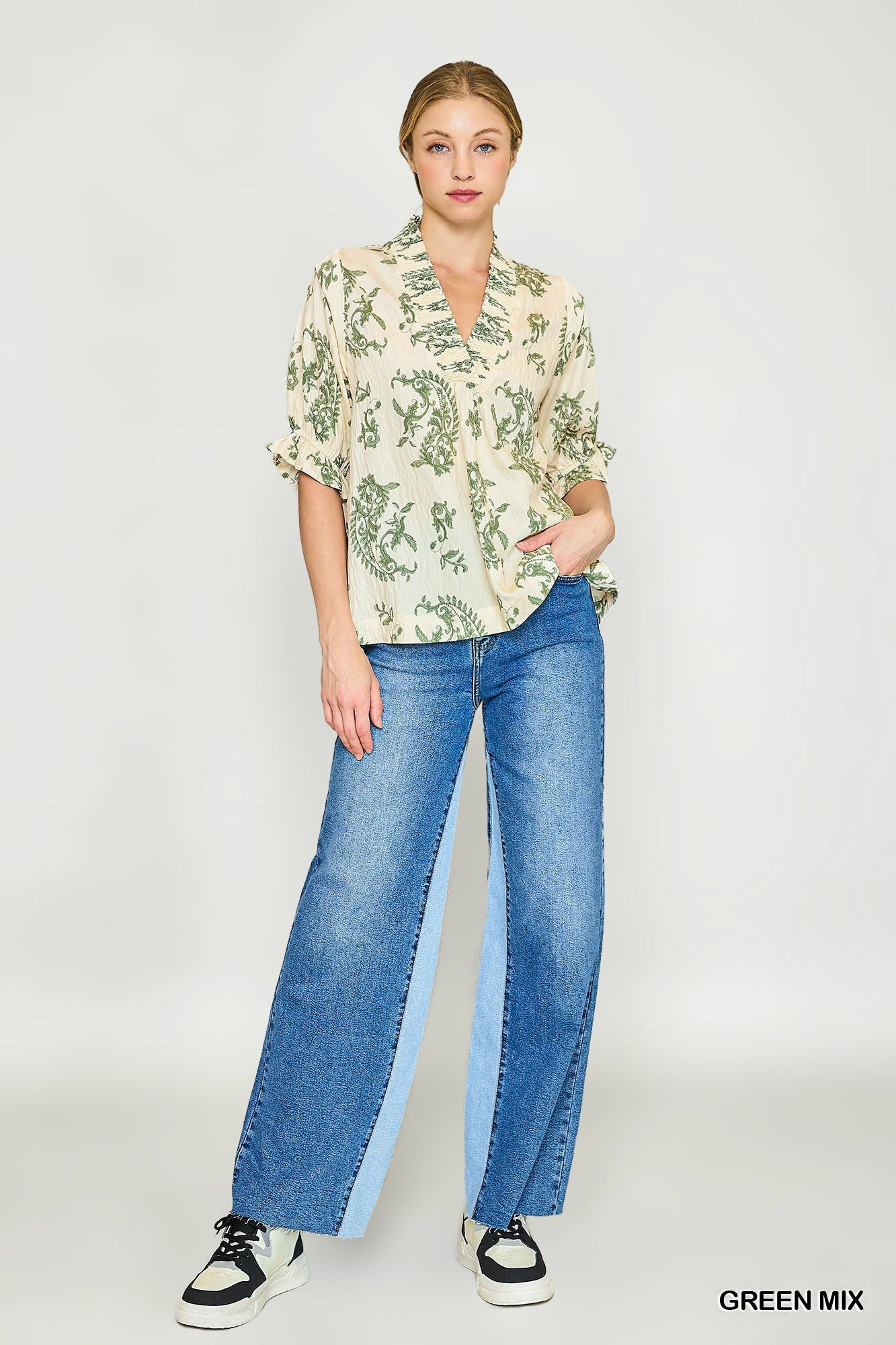 Eva Willow Vine Ruffle Trim Top