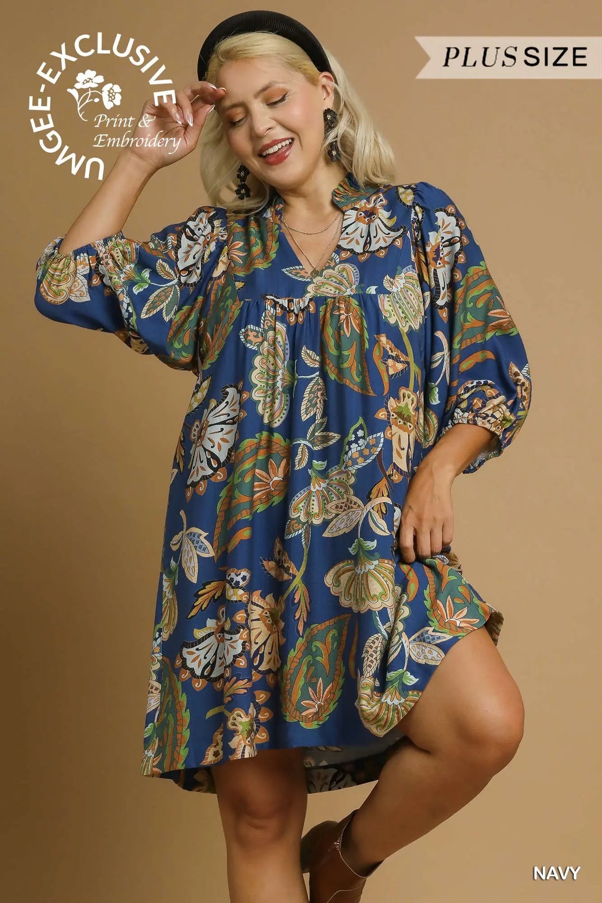 Curvy Kimberly Abstract Floral Dress