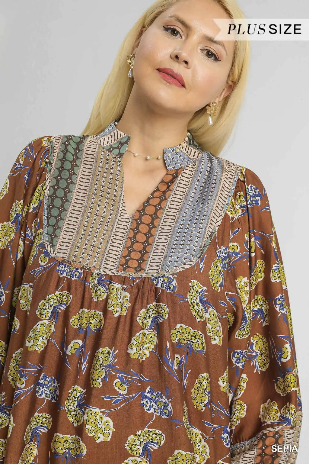 Curvy Marcie Border Print Tunic Dress