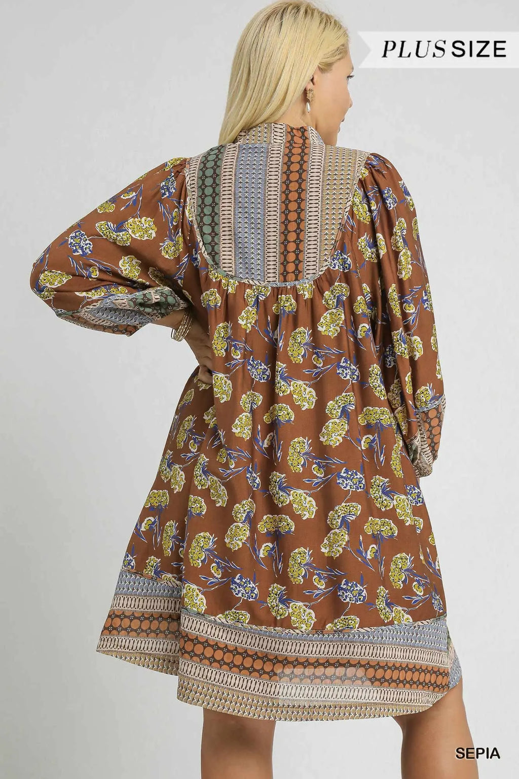 Curvy Marcie Border Print Tunic Dress
