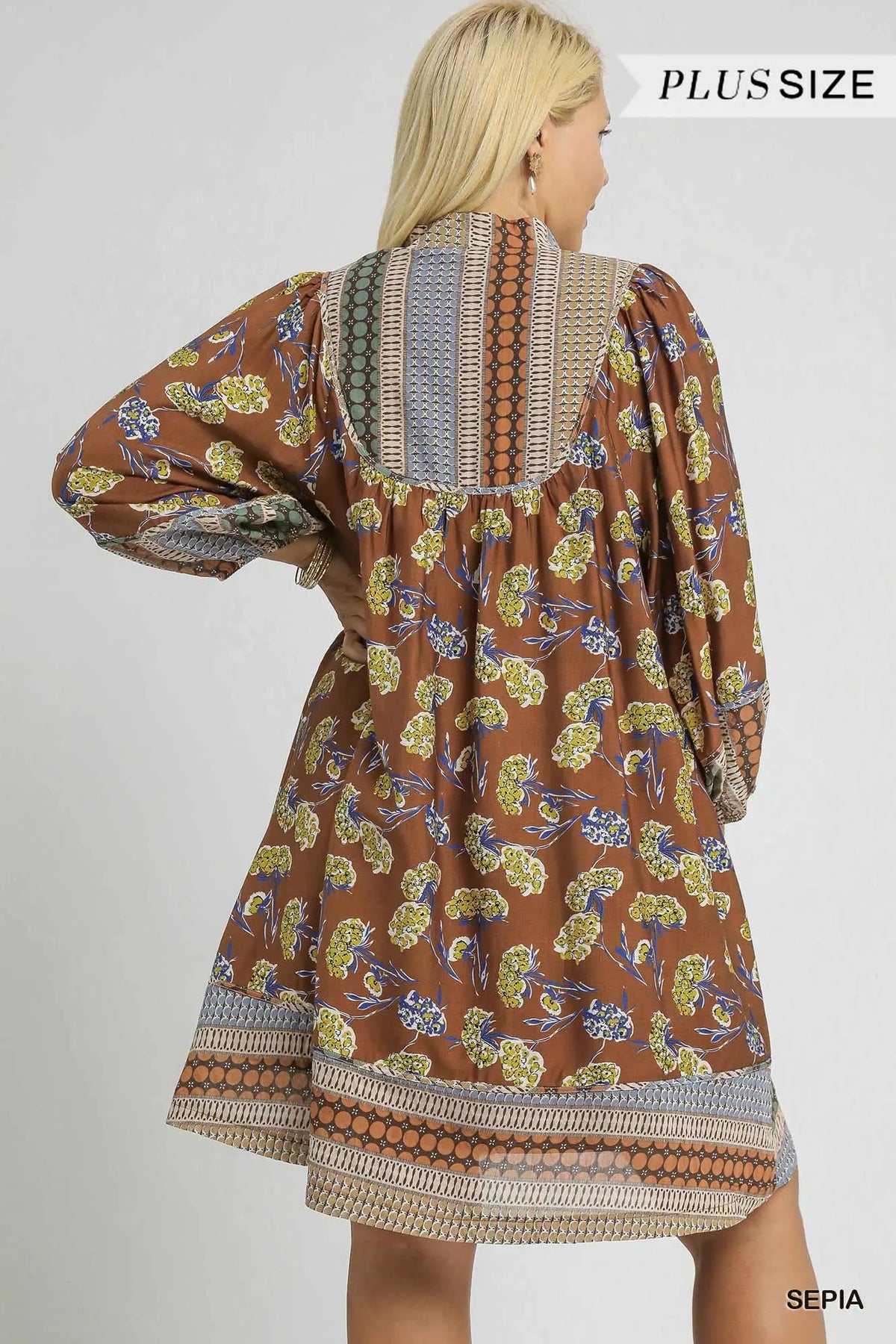 Curvy Marcie Border Print Tunic Dress