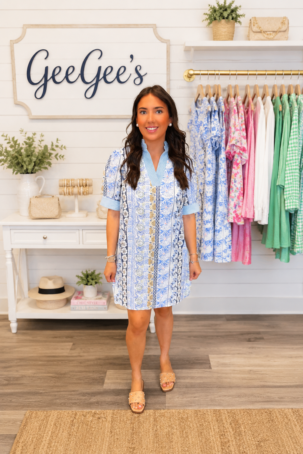Stella Striped Band Detailed Dress