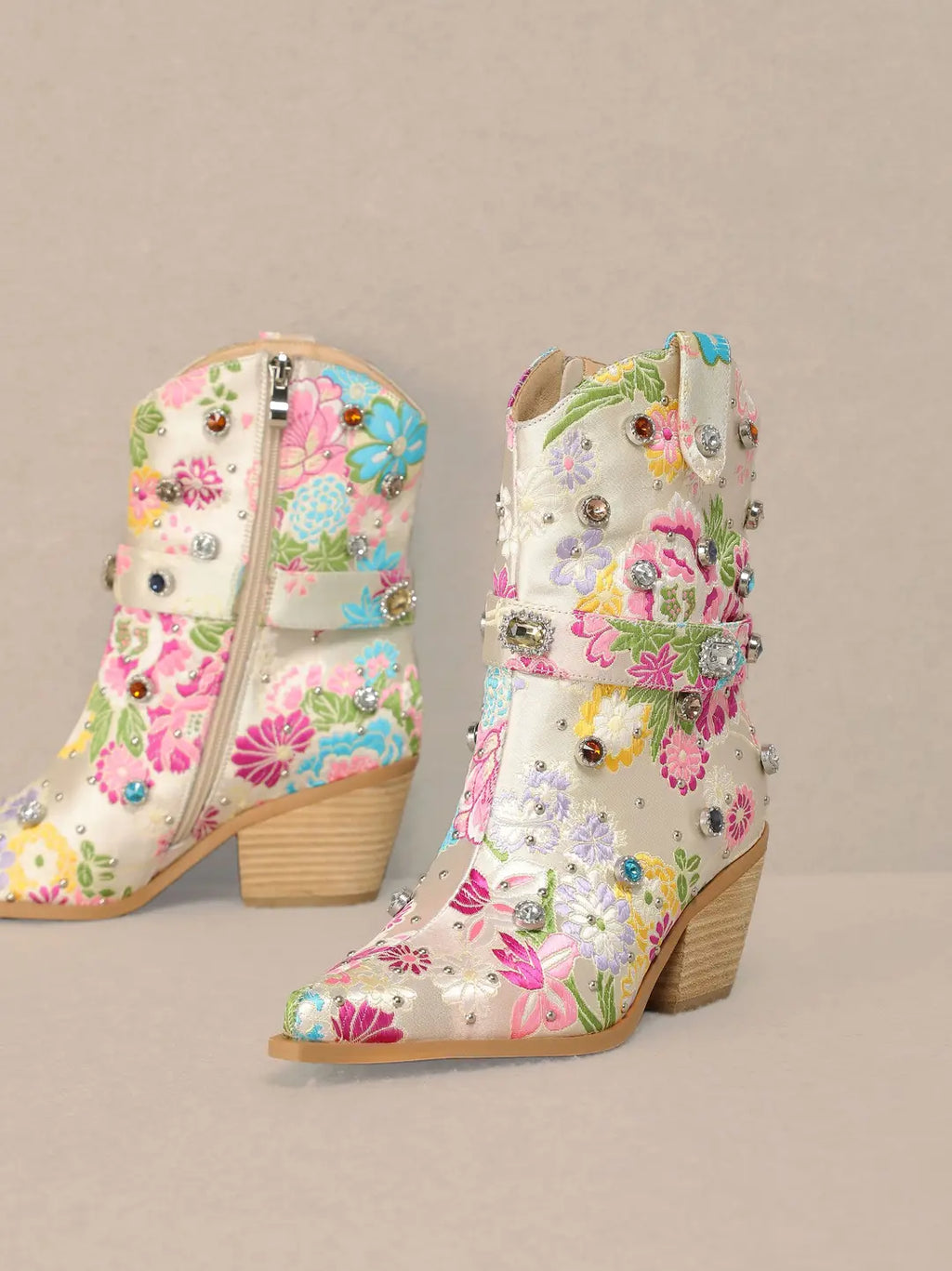 Florence Rhinestone Embellished Cowgirl Boots