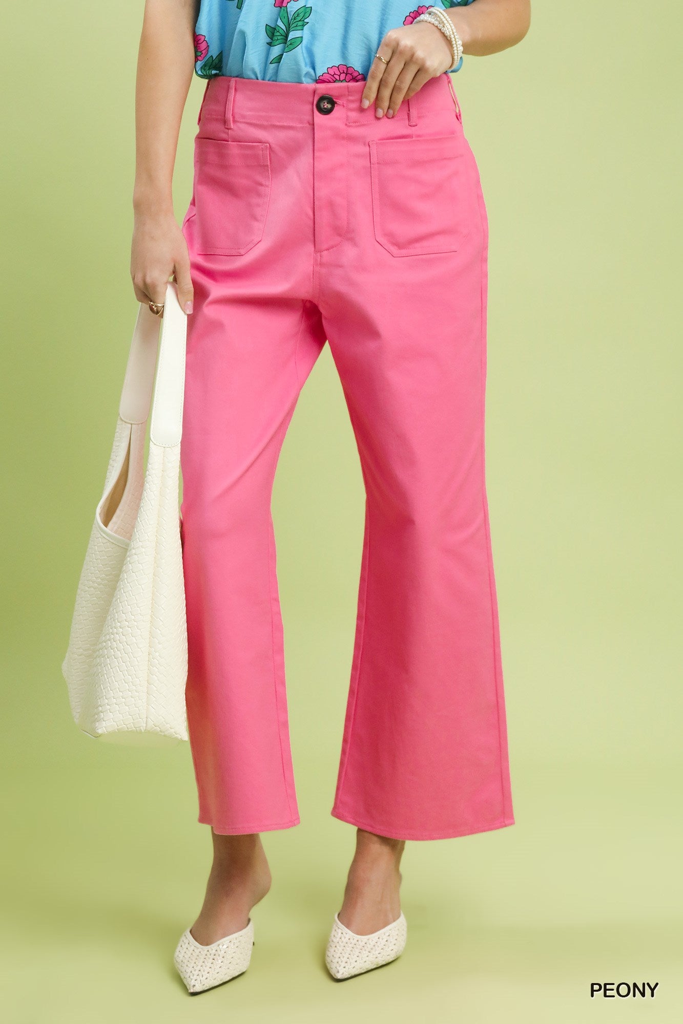 Peony Pink Front Pocket Pants