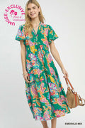 Ella Grace Emerald Paisley Mix Midi Dress