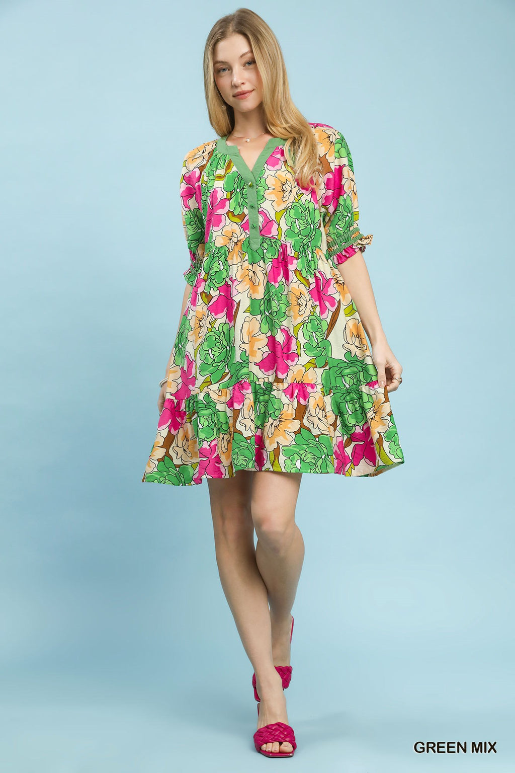Nala Floral Tiered Mini Dress