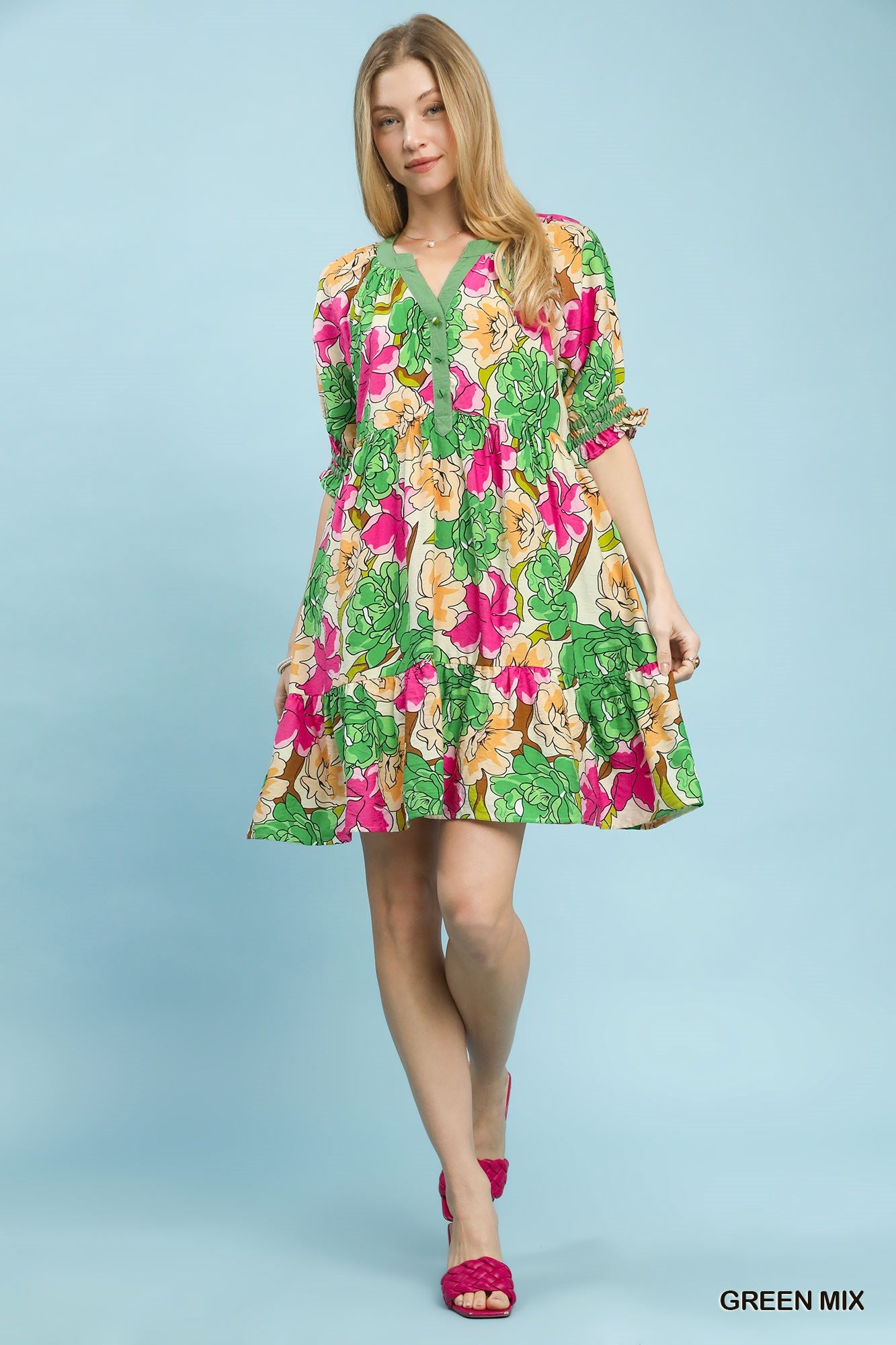 Nala Floral Tiered Mini Dress