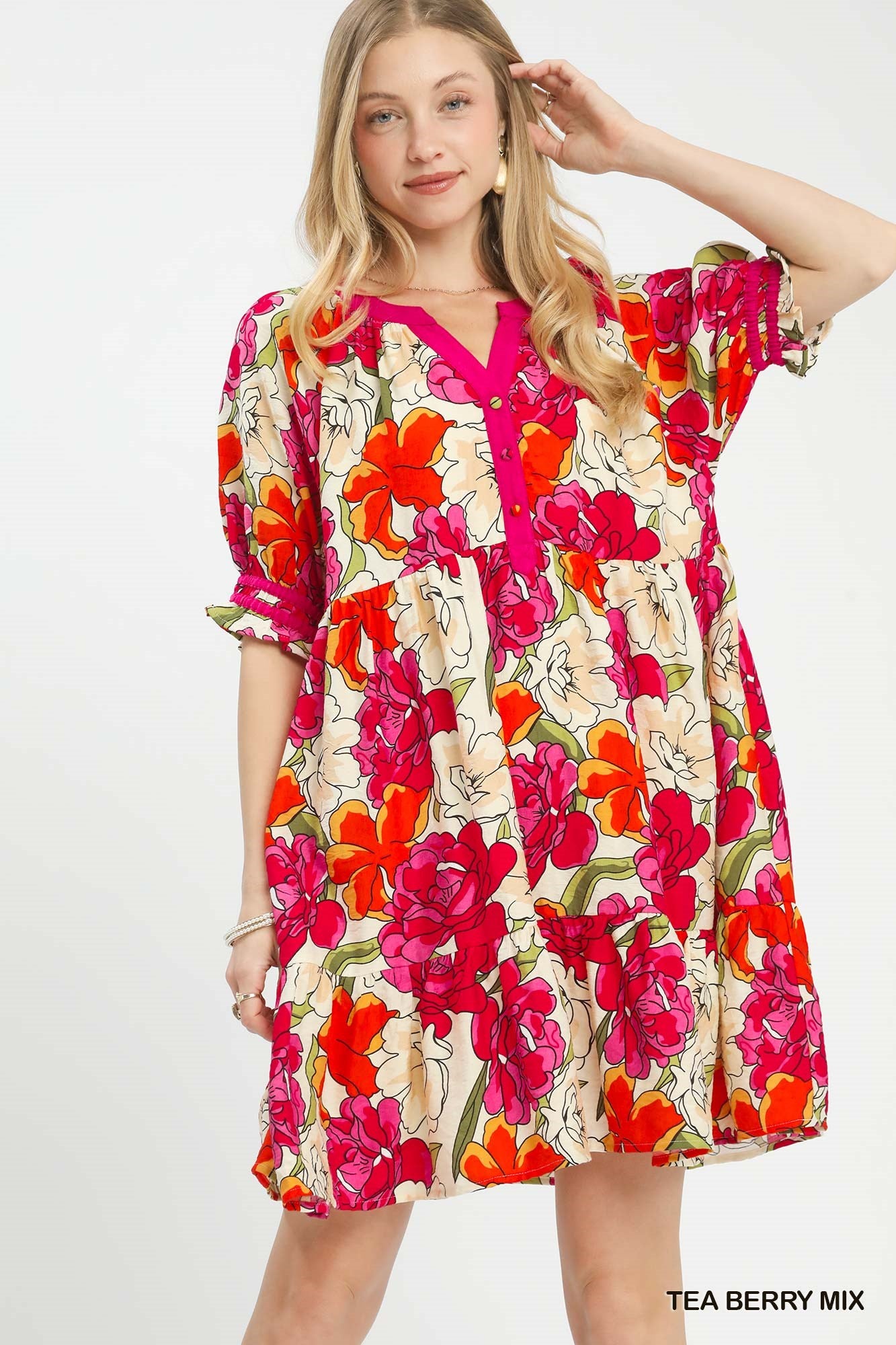 Nala Floral Tiered Mini Dress