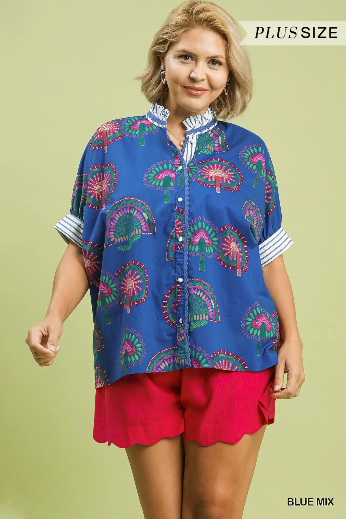 Curvy Tressa Abstract Print Top