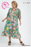 Curvy Layla Mix Paisley Print Maxi Dress