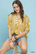 Ellie Boho Floral Puff Sleeve Top