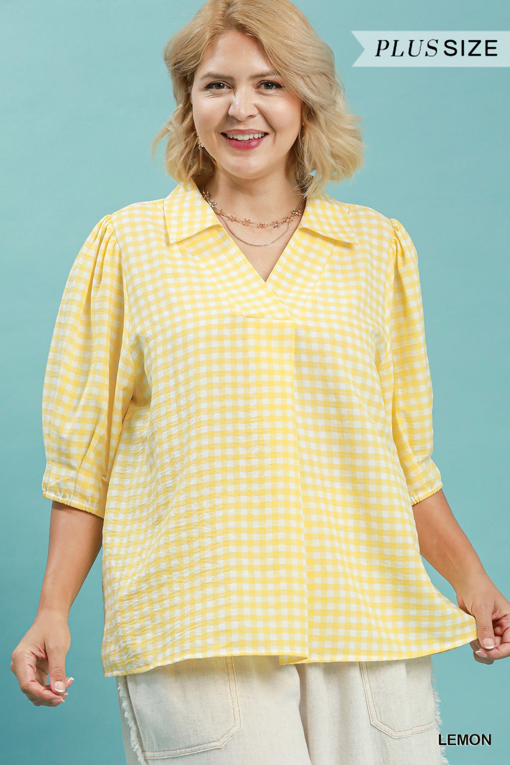 Curvy Gia Gingham Top