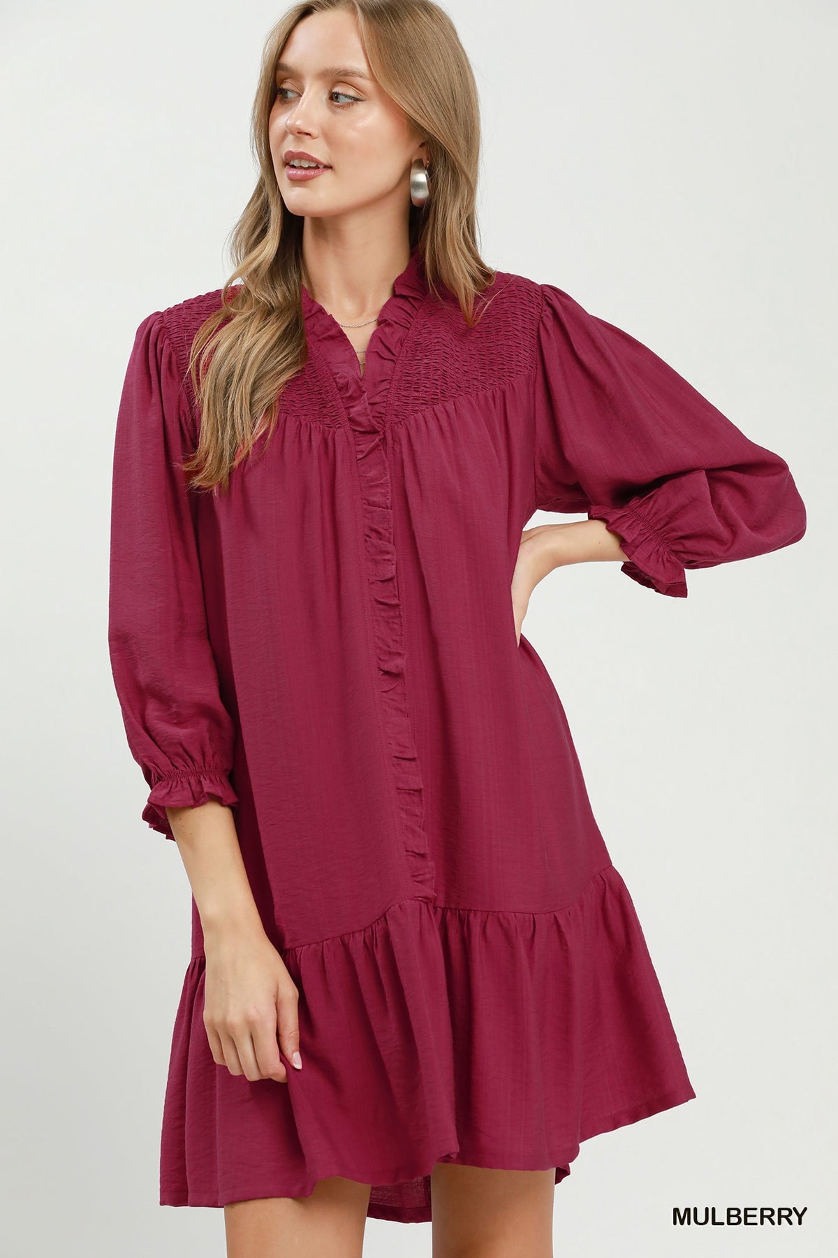 Sam Smocked Tiered Mini Dress