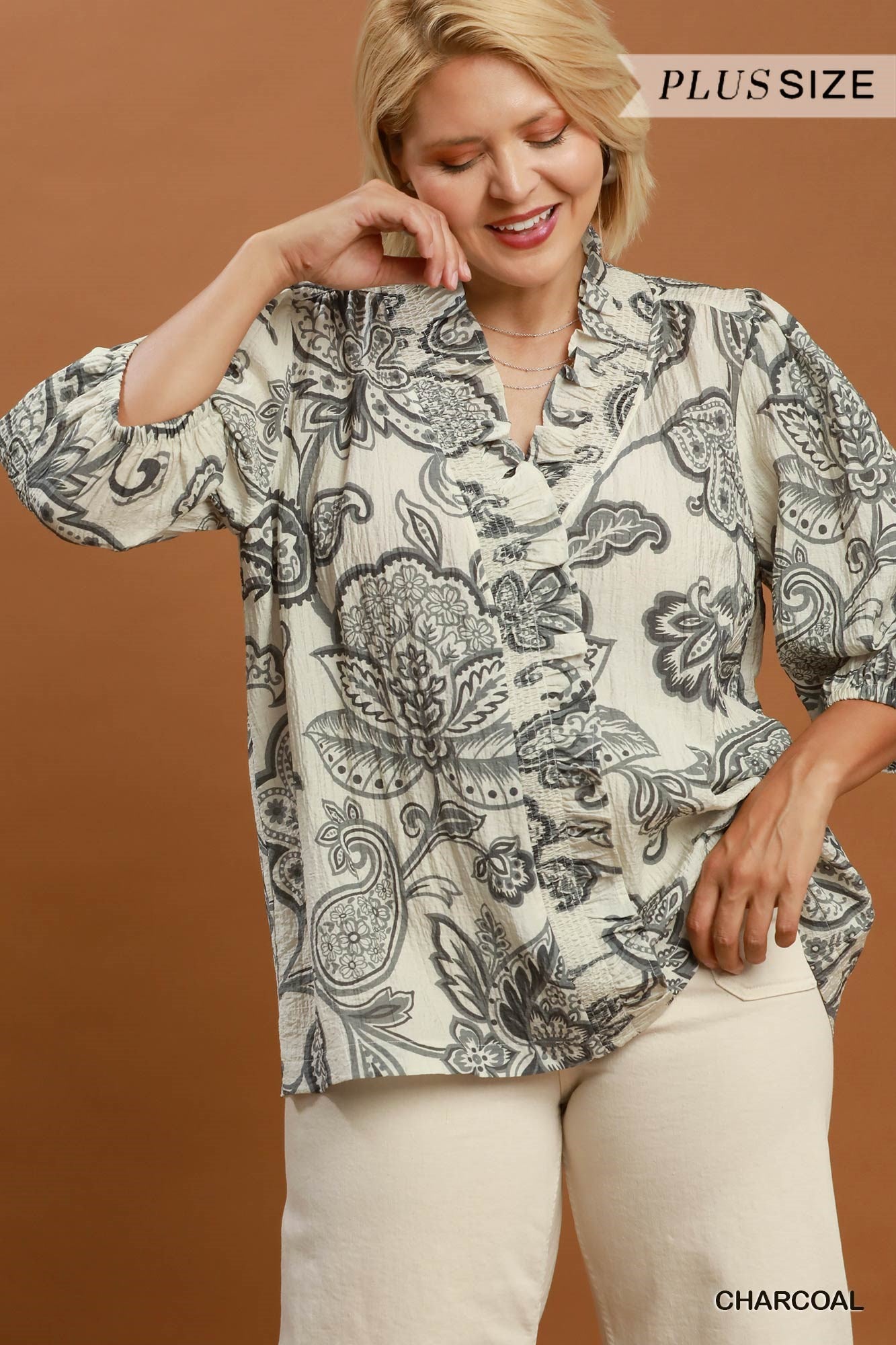 Curvy Adalyn Abstract Print Top