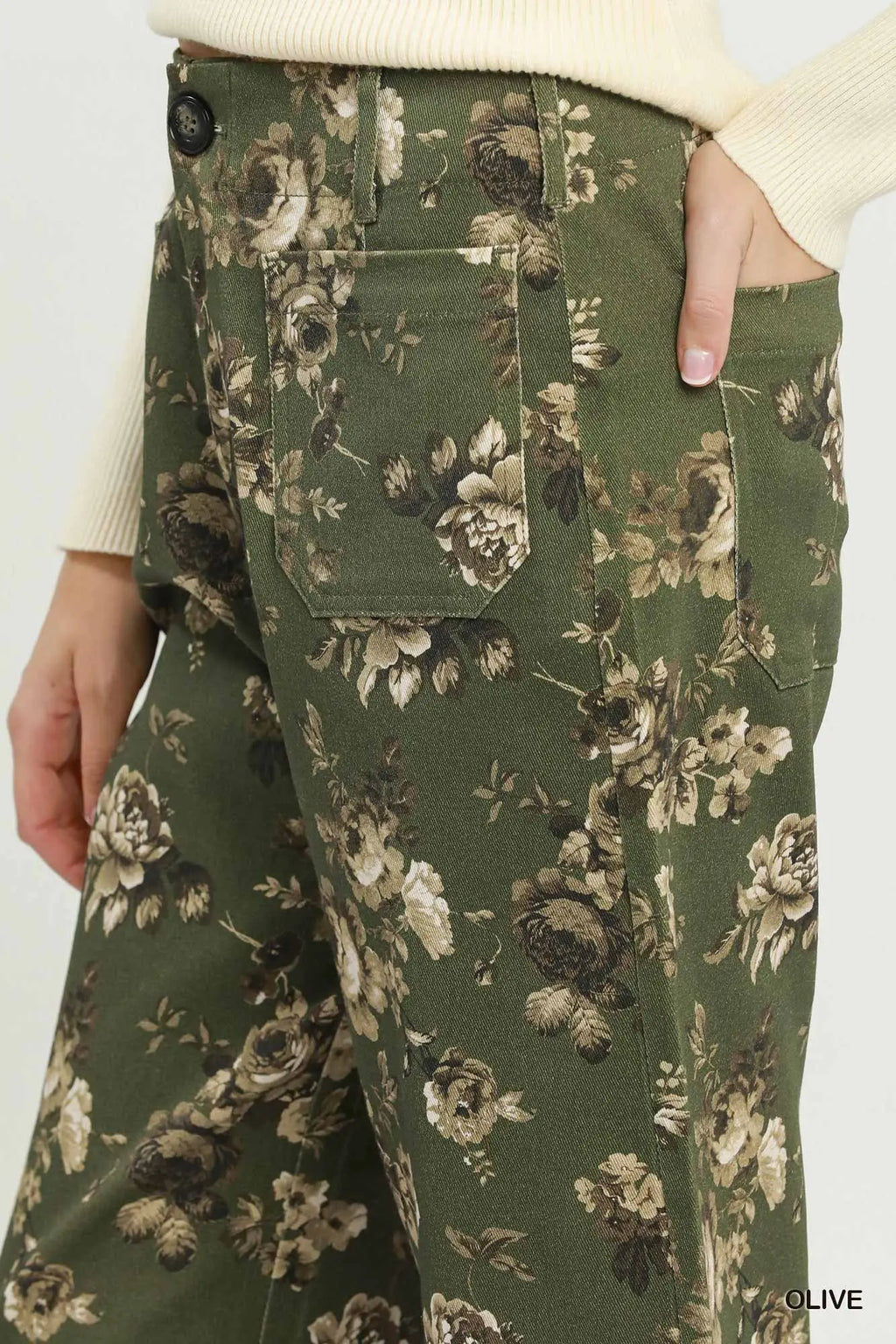 Curvy Hailey Floral Print Wide Leg Pants