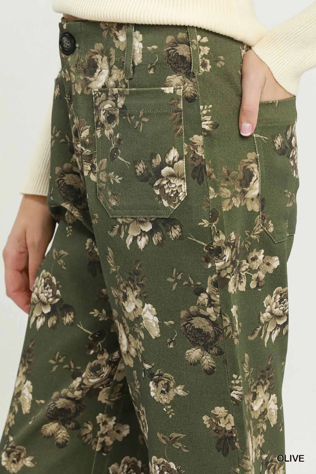 Curvy Hailey Floral Print Wide Leg Pants