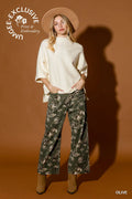 Curvy Hailey Floral Print Wide Leg Pants