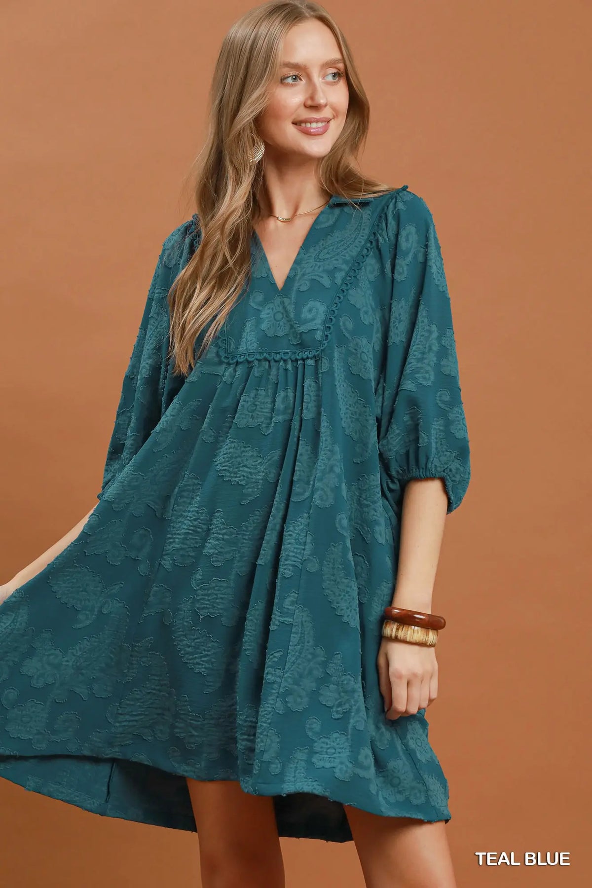 Nellie Paisley Print Puff Sleeve Dress